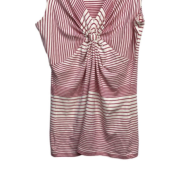 Cabi Top Womens XS Shirt Sleeveless Tank V Neck Striped Red Casual Work Summer - Picture 3 of 10